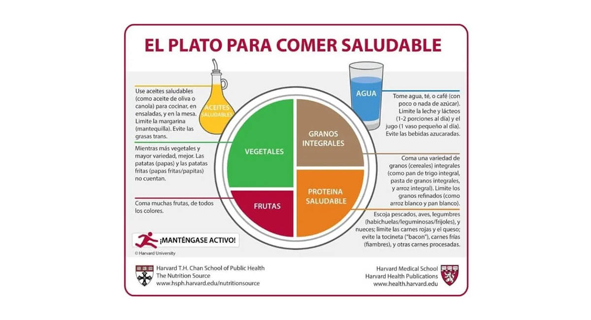 El plato para comer saludable