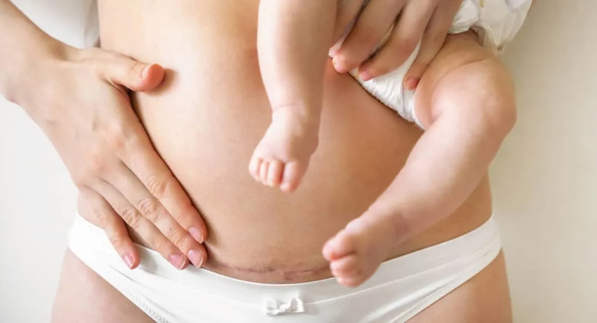 Hand on belly
