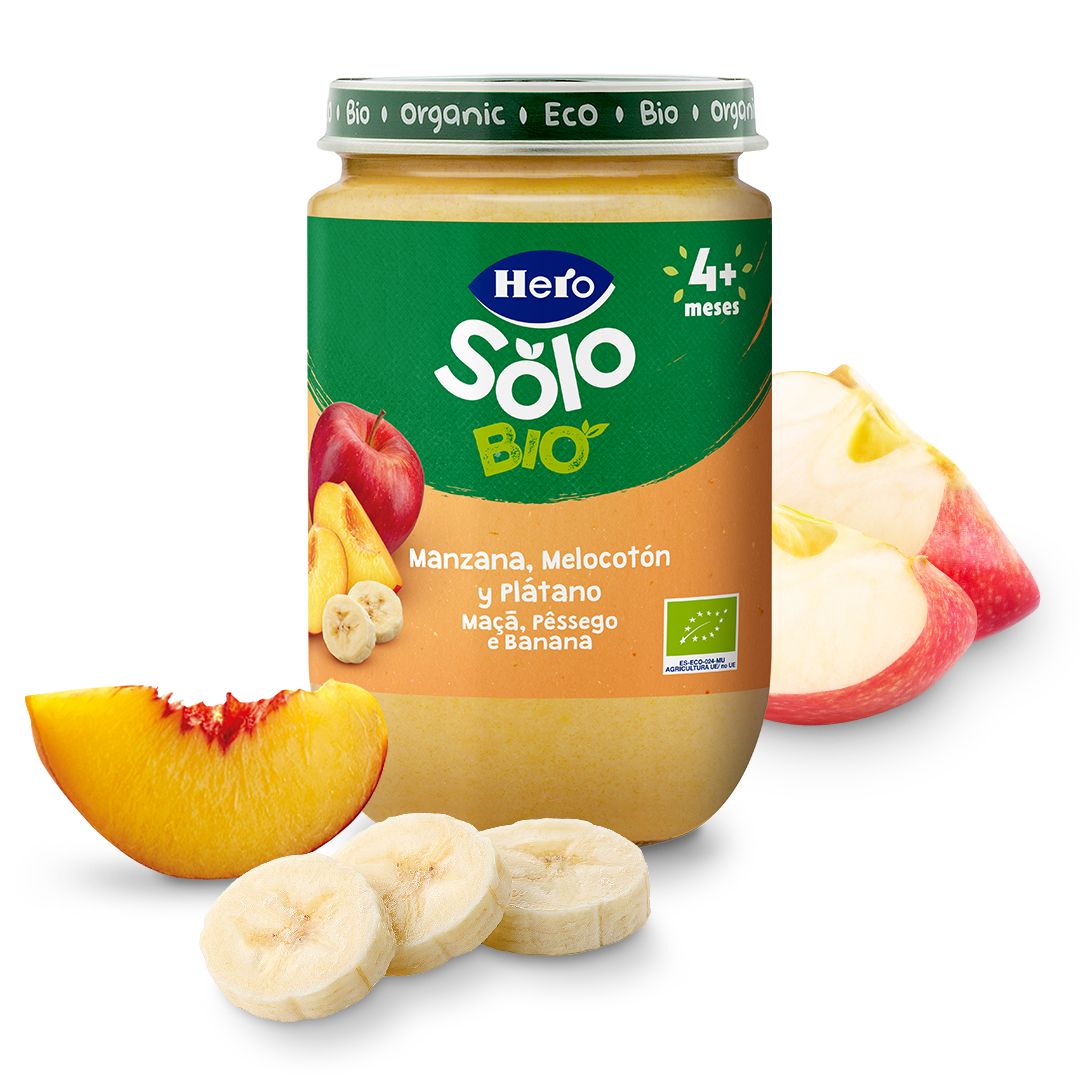 Tarrito Hero Solo Bio manzana melocotón y plátano