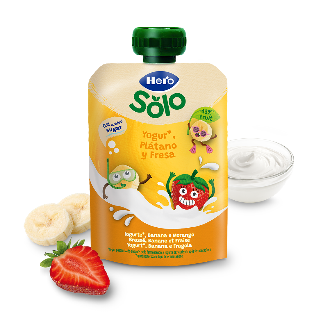 Bolsita Hero Solo yogur con plátano y fresa