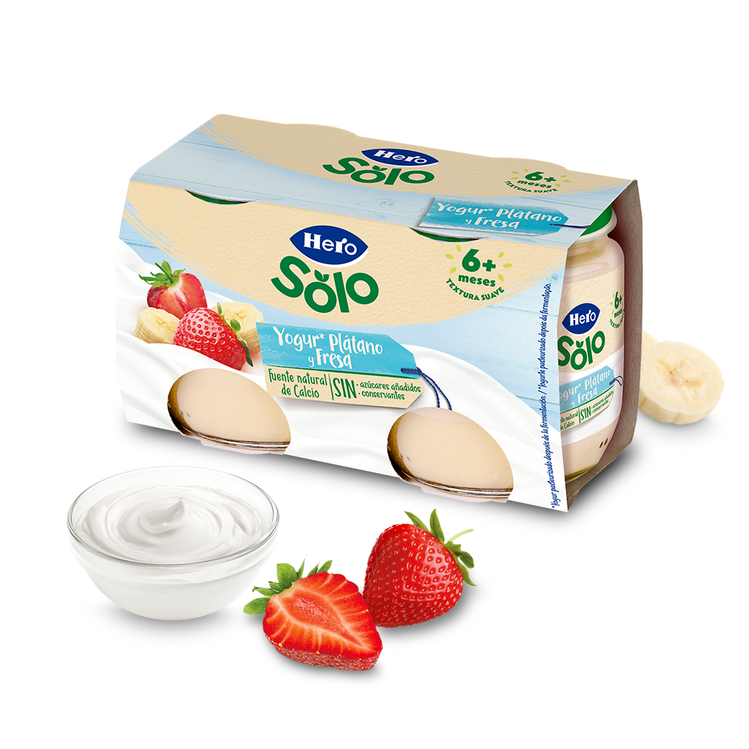 Tarrito Hero Solo yogur plátano y fresa